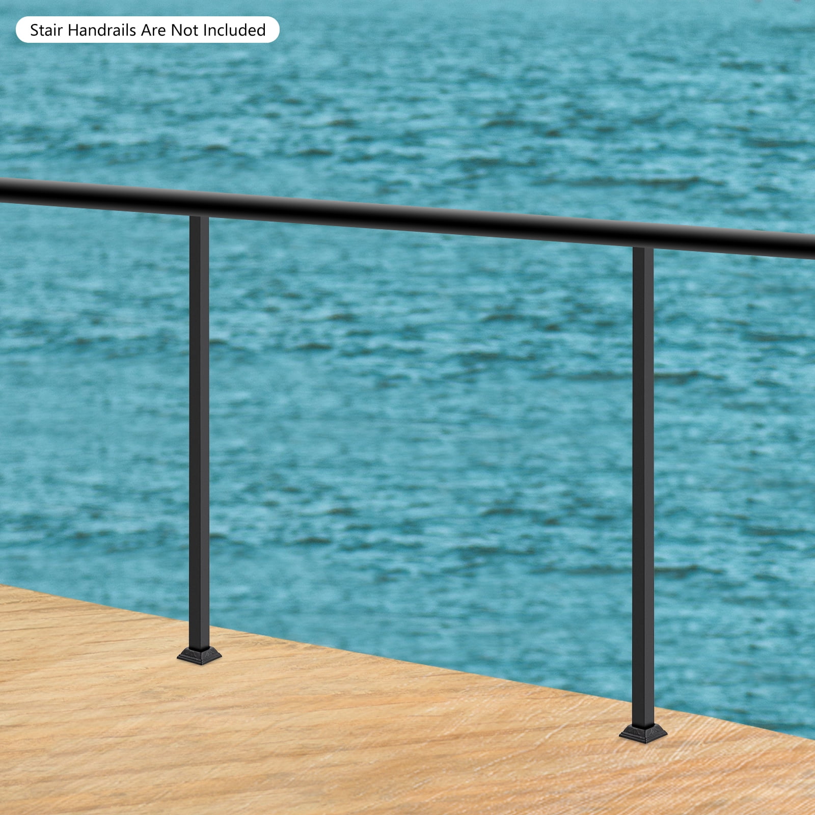 2Pcs Deck Railings Metal Deck Railing Post 48inch Iron Balustrade