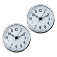 2Pcs Decorative 65MM Round Quartzs Clock Insert with Gold Silver Trim ...