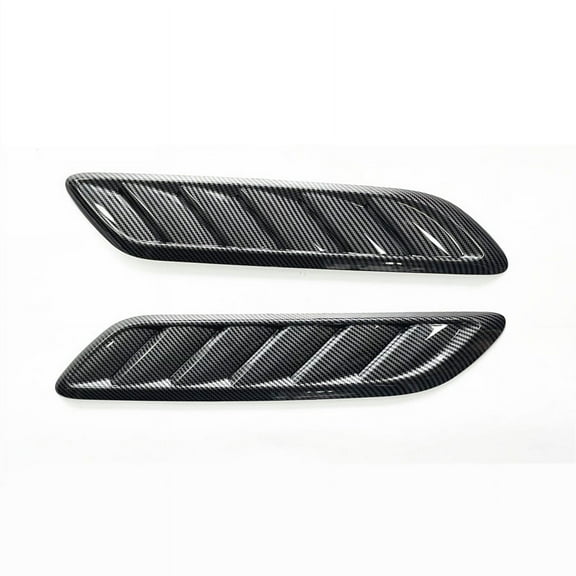 2Pcs Decorative Car Hood Vent Louver Scoop Cover Air Flow Intake Cover - Carbon Fiber Look