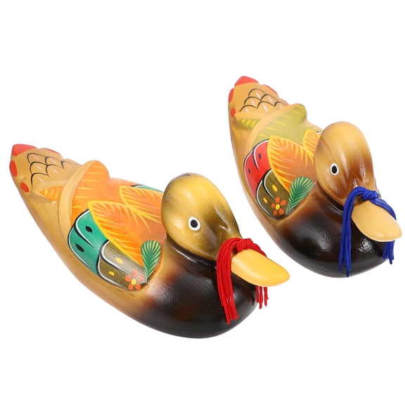 Set of 2 Decorative Mandarin Statues Wedding Decor Household Artware Desktop Ornaments for Home and Office