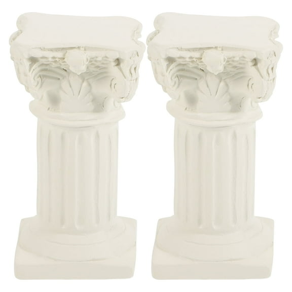 2Pcs Decorative Roman Pillar Chic Column Statues Vintage Resin Craft Adornments