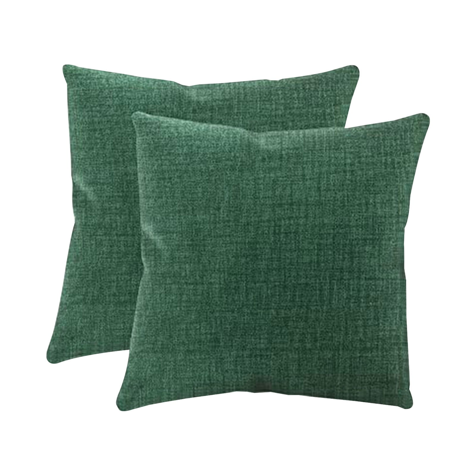 Green Cotton Square Euro Throw Pillow Covers, Set of 2