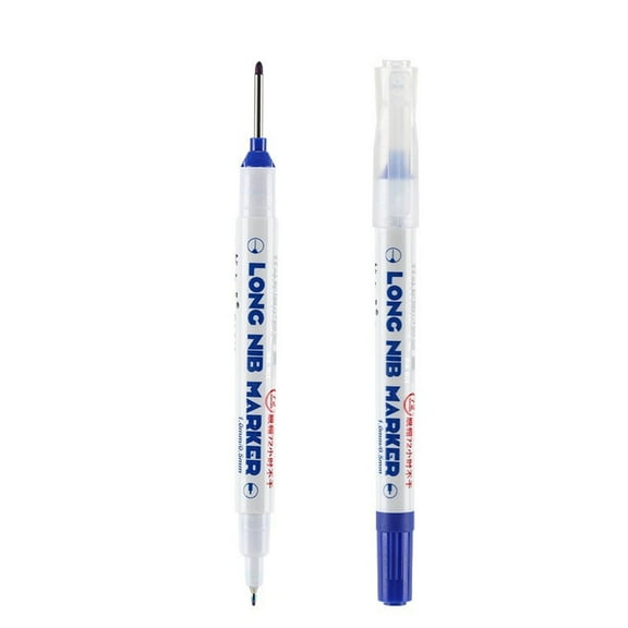 2Pcs Deep Hole Marking Pen - 20mm Long Head Marker for Screws, Ceramic Tile, Metal & Wood, Waterproof Ink, Precision Marking Tool for Drilling, DIY, Carpenter