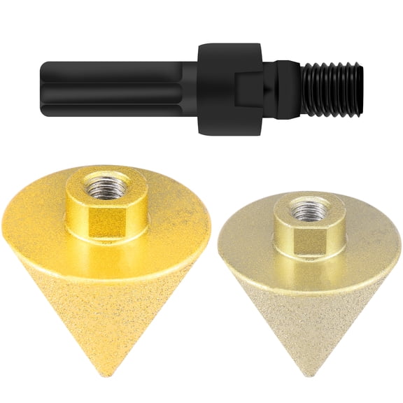 2Pcs Diamond Beveling Chamfer Bit 38 mm 50 mm Diamond Countersink Drill Bit Precise Angle Grinder Chamfer Drill Bit Hole Cutter Ceramic Chamfer Bit for M10 Thread Adapter