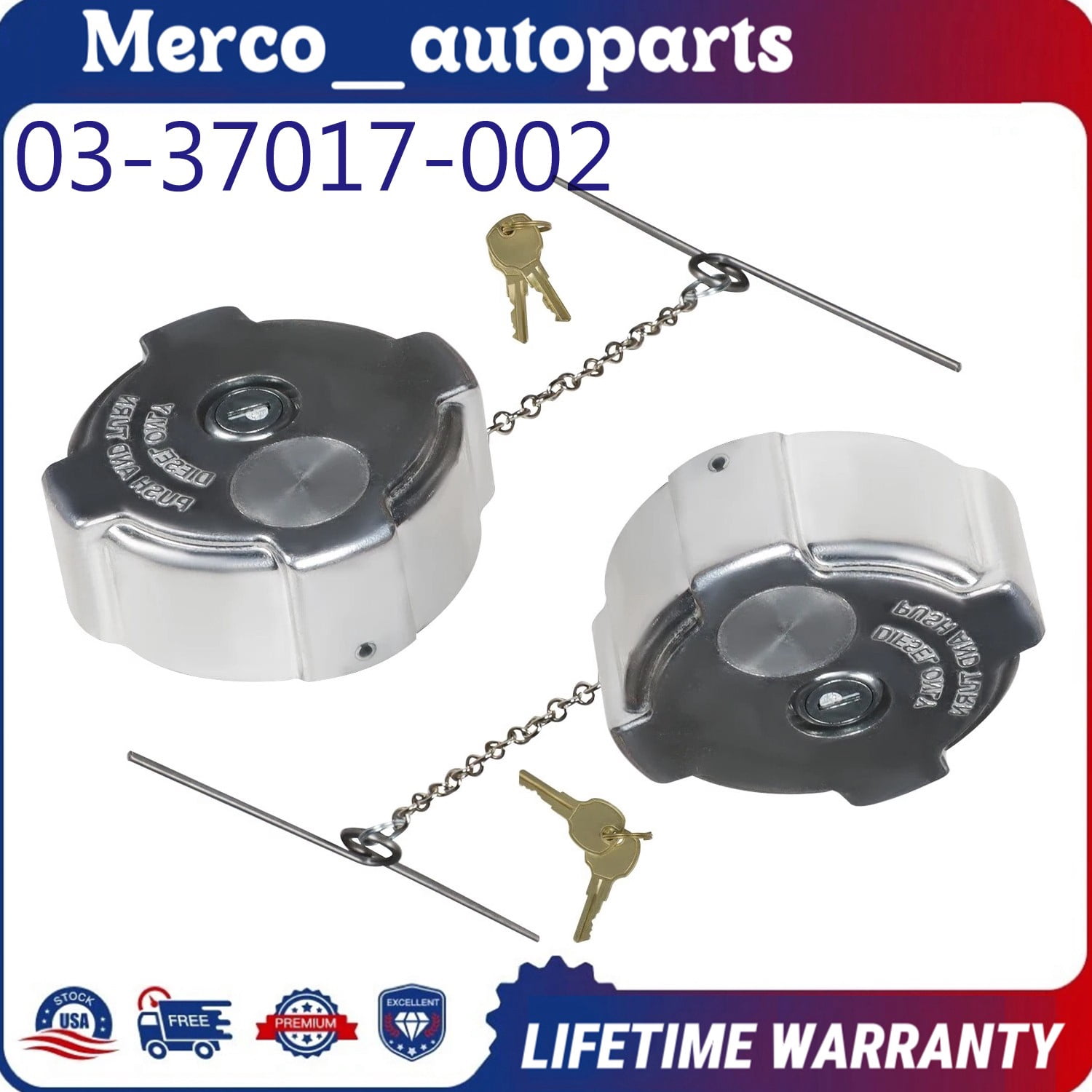 2Pcs Diesel Fuel Cap Lock for Freightliner Columbia Century Coronado ...