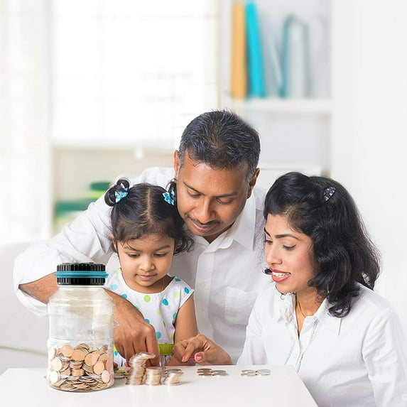 2Pcs Digital Coin Bank under $5! Yrmaups Digital Coin Bank with LCD Display, Electronic Savings Jar forkidsAdults, Money Counter Piggy Bank, Large Capacity Transparent Bucket, Gift forchildren