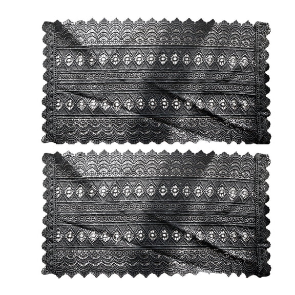 2-Pack Black Dining Table Placemats Cup Mats for Home, Restaurant, Wedding Decoration and Everyday Use