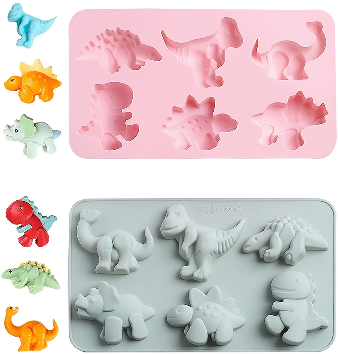 3D Dinosaur Molds, 4 Pack Non Stick Silicone Dinosaur Candy Mold for Crayon  Chocolate Jelly, Ice Cube, Food Grade Silicone Molds - Buy Online - 37646618