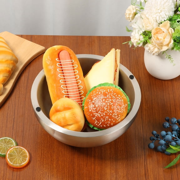 2Pcs Dip Chiller Bowl Stainless Steel Insulated Double Wall Chilled Serving Bowl for Salad Ice Cream Meatball Caviar Pasta Soup