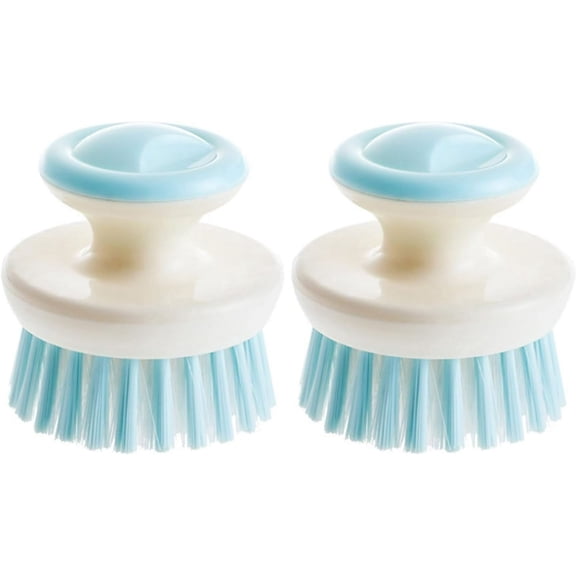 2Pcs Dish Brush, Kitchen Scrubber for Cleaning Bowl, Sink, Pot, Pan and Vegetable BULE