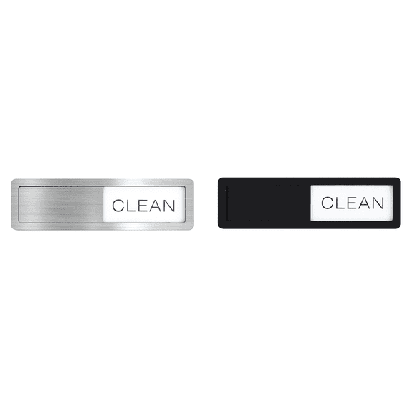 2Pcs Dishwasher Magnet Clean Dirty Sliding Sign,Stainless Steel Rust-Proof Frame,Acrylic Panel for Kitchen Appliance Status Indicator 7 x 1.6 in Black & Silver