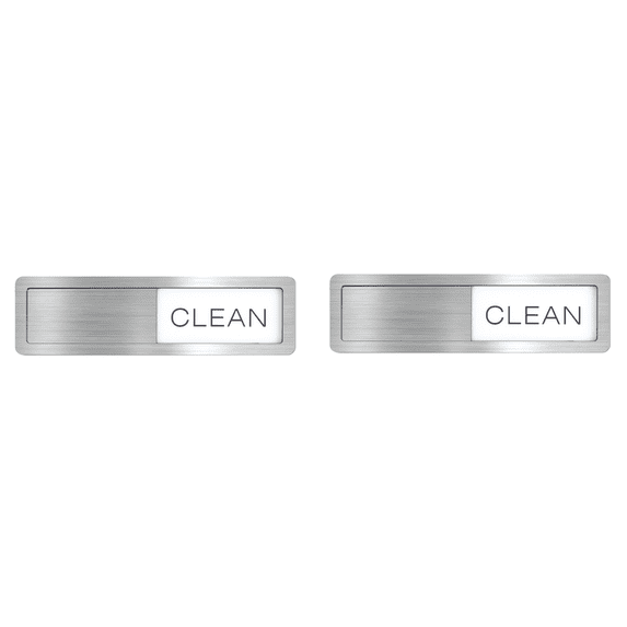 2Pcs Dishwasher Magnet Clean Dirty Sliding Sign,Stainless Steel Rust-Proof Frame,Acrylic Panel for Kitchen Appliance Status Indicator 7 x 1.6 in Silver