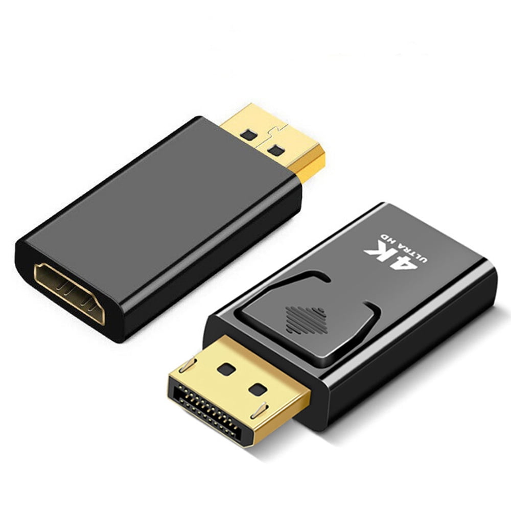 2Pcs DisplayPort Adapter 4K to HDMI Compatible Display Converter Port Male DP to Female HD TV Audio Video Adapter Cable for PC TV Projector