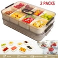 thumbnail image 1 of 2Pcs Divided Serving Tray with Lid Snackle Box Charcuterie Container 8 Compartments Divided Snack Tray with Lid with Portable Carrying Handle Fruit Veggie Container, 1 of 8