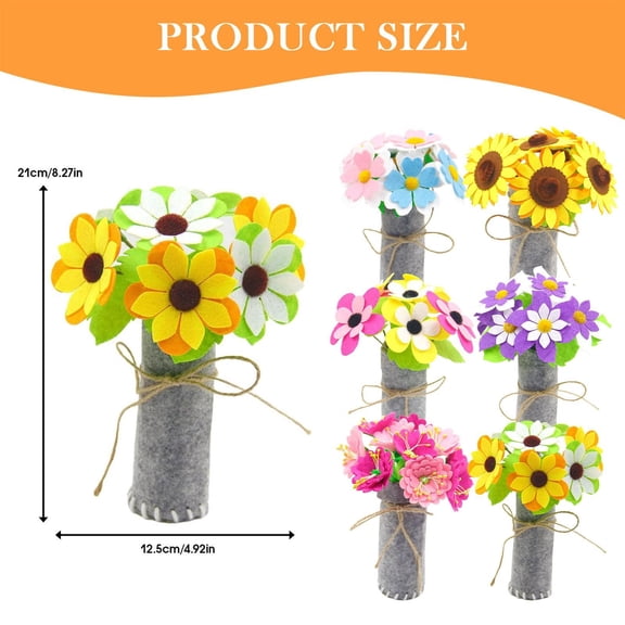 2Pcs Diy Artificial Flower Bouquet Realistic Silk Flowers with Stems Leaves Ribbon for Homemade Arrangement Wedding Centerpieces Home Decor Harlik