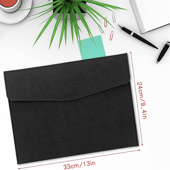 2Pcs Document File Folder, Waterproof Thin PU Leather A4 Envelope Folder Expanding File Organizer Portfolio Storage Case