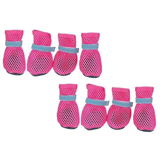 2Pcs Dog Boots For Outdoor Walking Slip Shoes With Reflective Strips Lightweight Breathable Mesh For Small Medium Large Pet Accessories