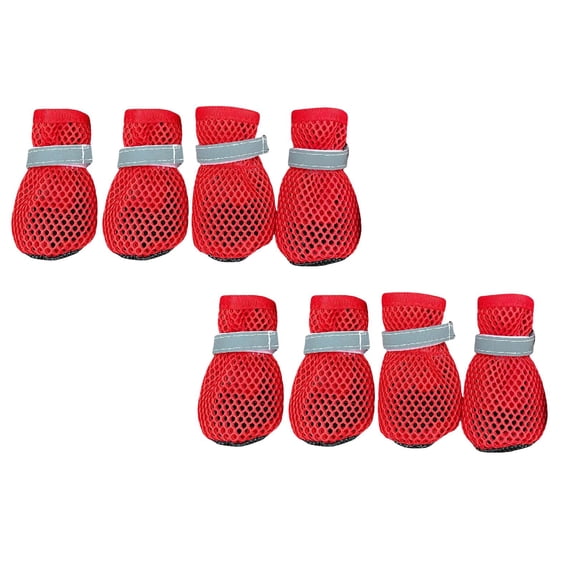 2Pcs Dog Boots For Outdoor Walking Slip Shoes With Reflective Strips Lightweight Breathable Mesh For Small Medium Large Pet Accessories