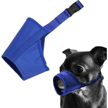 2Pcs Dog Muzzle, Soft Anti-Biting Barking Chewing Muzzle, Breathable Waterproof Adjustable Muzzle for Small Medium Dogs,Blue