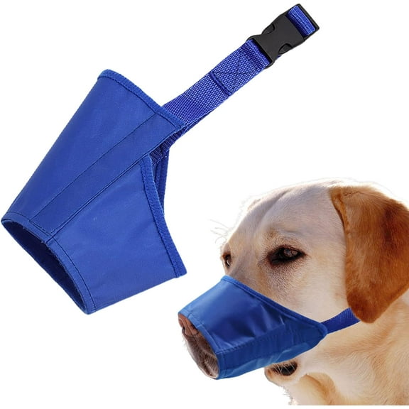 2Pcs Dog Muzzle, Soft Anti-Biting Barking Chewing Muzzle, Breathable Waterproof Adjustable Muzzle for Small Medium Dogs,Blue