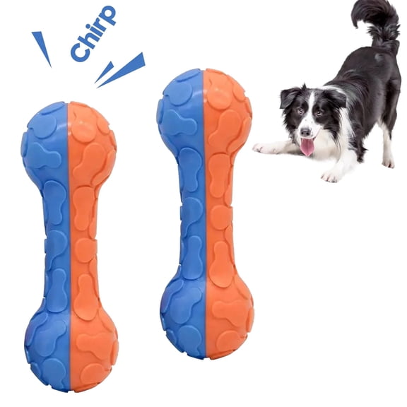 2Pcs Dog Squeaky Toys for Aggressive Chewers, Durable Dog Chew Toys for Large Medium Breed Dog, Dog Toys, Tough Durable TPR Dogs Toys, Bones