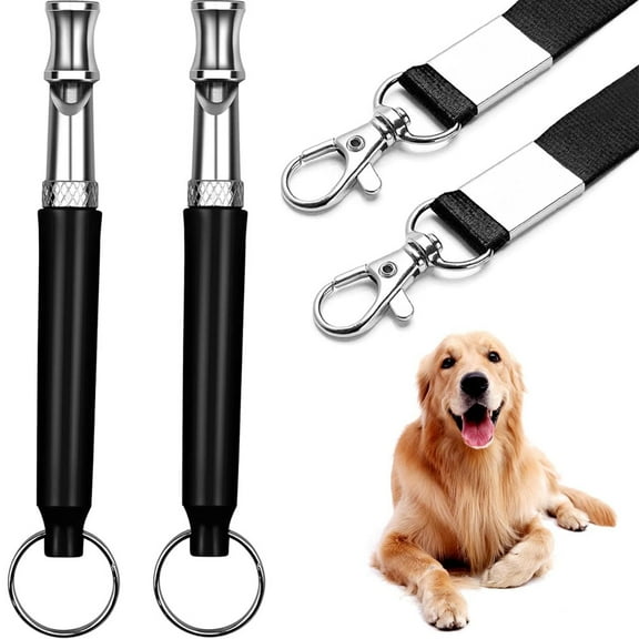 2Pcs Dog Whistle, Dog Whistle to Stop Barking Neighbors Dog, Adjustable Ultrasonic Silent Dog Whistle, Professional Recall Dog Training Whistles, with Lanyard