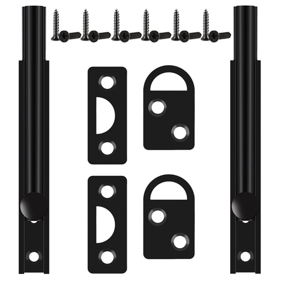 2Pcs Door Bolt Sturdy Brass Door Lock Latch 3inch/4inch Black Door Latch Easy Installation Gate Lock Heavy Duty Door Bolt for Doors Cabinets and Closets