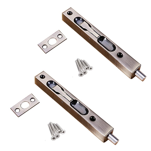 2Pcs Door Flush Bolts -Concealed Security Door Locks For Composite Doors,Wood Doors,Double Doors Etc - 6 inches