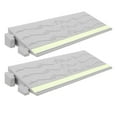 thumbnail image 1 of 2Pcs Door Threshold Ramp Wheelchair Ramp Entry Ramp with Fluorescent Strips for Transition Threshold Step Doorways Supermarket Entry and Garage Light Grey, 1 of 7