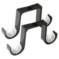 thumbnail image 1 of 2Pcs Double Curtain Rod Brackets Ceiling Mount Supports Aluminum Alloy Black, 1 of 8