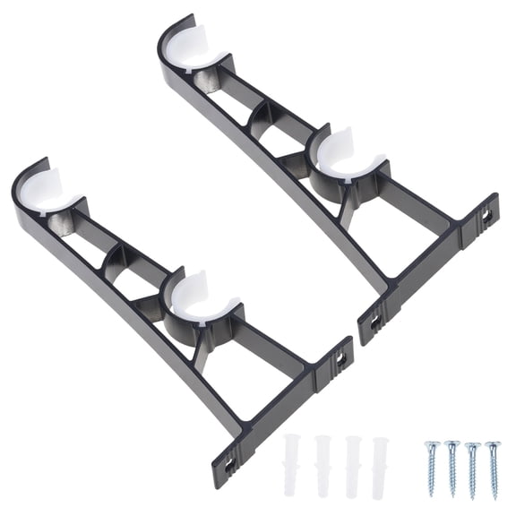 2Pcs Double Curtain Rod Brackets,Heavy Duty Curtain Rod Holders for Window, Bedroom,Home Curtain Rod,Drapery Rod Gift