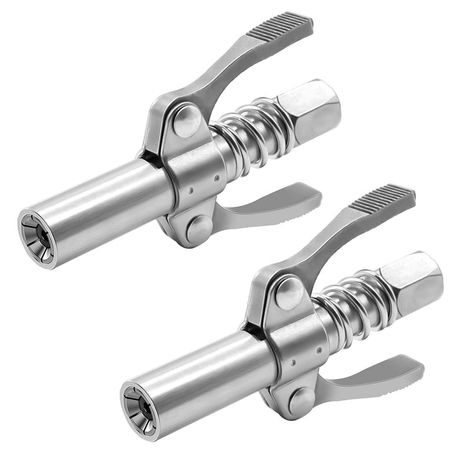2Pcs Double Handle Grease Nipple Coupler Double Handle Quick Lock Release Grease Ends Couplers