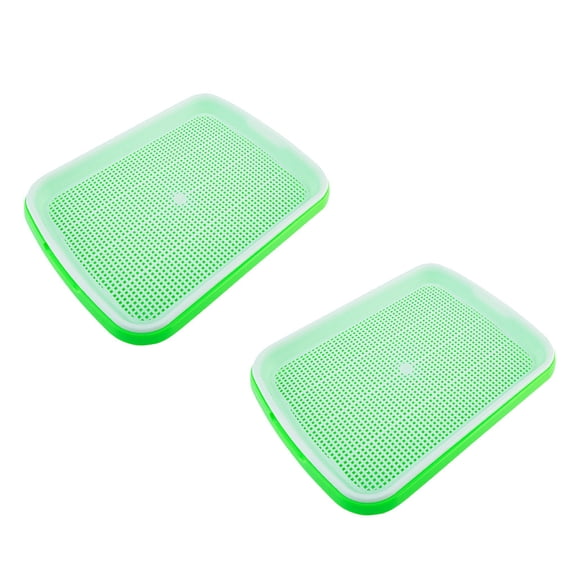 2Pcs Double-Layer Seedling Tray, Hydroponic Germination Trays for Microgreens, Reusable Plant Starter Grow Trays