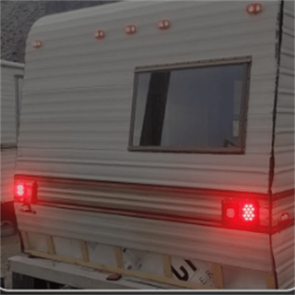 2Pcs Double Led Trailer Tail Lights with Horizontal Mount Dual Stop Turn Tail Backup Reverse Lights 33 LED, Surface Mount RV Double Led Taillights, RV Double Led Tail Lights, Black Base