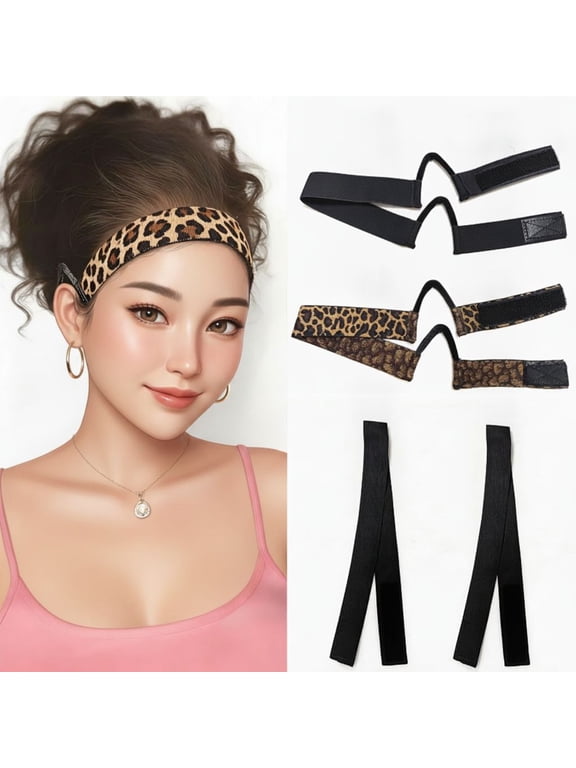 2Pcs Double-Sided C-Shaped Ear Cut Out Wig Melting Band for Lace Front melting, Ear Free Painless adjustable Wig Band for Laying Edges