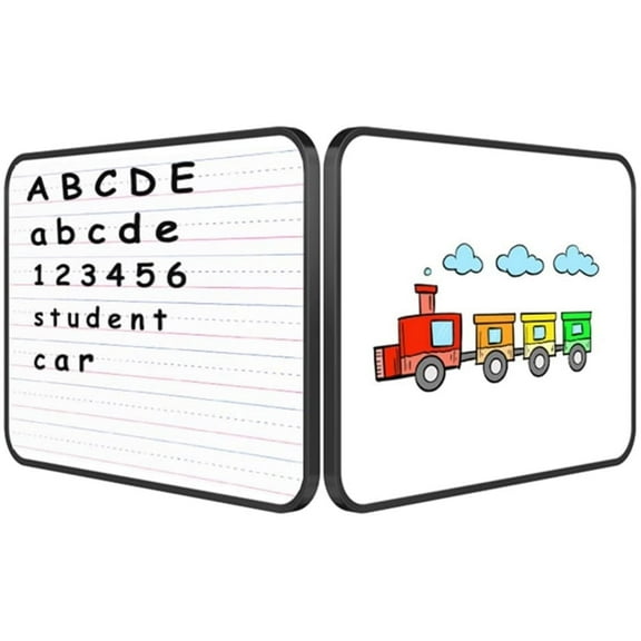 2Pcs Double-Sided Dry Erase White Board,Magnetic Small Whiteboard with Lines and Blank Surface,Portable Handheld Lapboard with Stripe,Great for Home (Random)