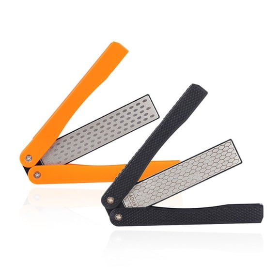 2Pcs Double Sided Folded Pocket Sharpener Stone Grindstone Fast Sharpener C
