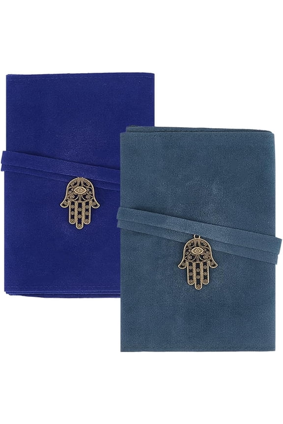 2Pcs Double-Sided Velvet Tarot Cards Storage Bags with 2Pcs Hamsa Hand Alloy Pendants Mixed Color Unfolded: 40.5x13x0.2cm