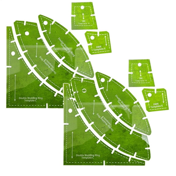 2Pcs Double Wedding Ring Quilt Templates Multifunctional Reusable Quilting Gauge Tool Quilting Ruler Templates Sewing Pattern Tools Wedding Ring Set Templates For Crafting