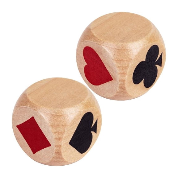 2Pcs Double trumps Marker Dices Euchre Indicators Wooden Cubes Dices Tool Great for Bridge Card Comfortable Grip
