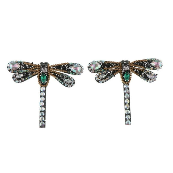 2Pcs Dragonfly Shape Sewing Patches Sew-On Embroidered Patch Cartoon Patch for pants Skirt Clothing Bag Applique Motif DIY Craft Decoration