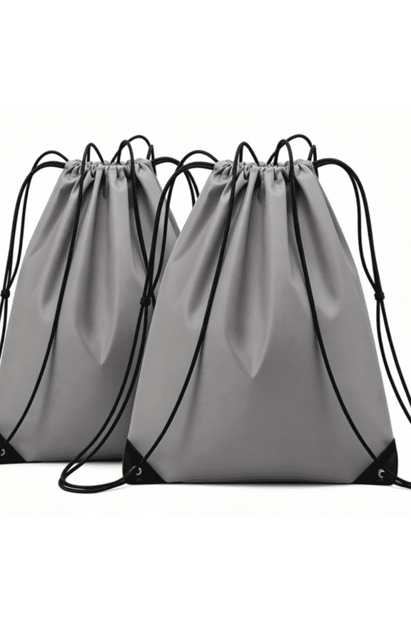 2Pcs Drawstring Bags Bulk Gray Drawstring Backpack String Backpack Cinch Sack Sport Gym Backpack Bags for Yoga Traveling Outdoor Sports