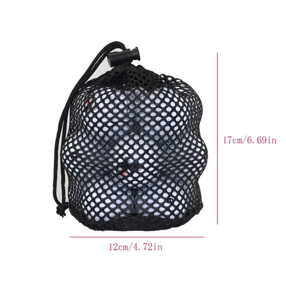 2Pcs Drawstring Mesh Golf Ball Bags, Premium Nylon Sports Ball Carrier Pouch Holds 24 Balls Total, Quick-Dry Storage Mesh Bags for Practice Range Balls & Table Tennis