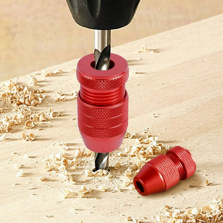 2Pcs Drill Depth Stop Adjustable Drill Bit Stop Collar Set with Nylon Inner Ring Aluminum Alloy Drill Stop Precise Countersink Drill Bit Depth Stop