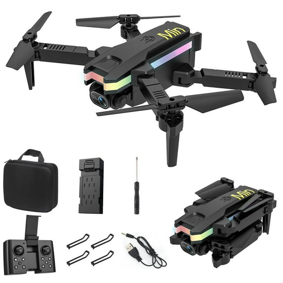 2Pcs Drone with 4K Camera Under $5! Yannianjz Foldable Drone with 4K Camera WiFi FPV, RC Quadcopter forkidsAdults Beginners, Altitude Hold Headless Mode Drone with Carrying Case and Remote Control