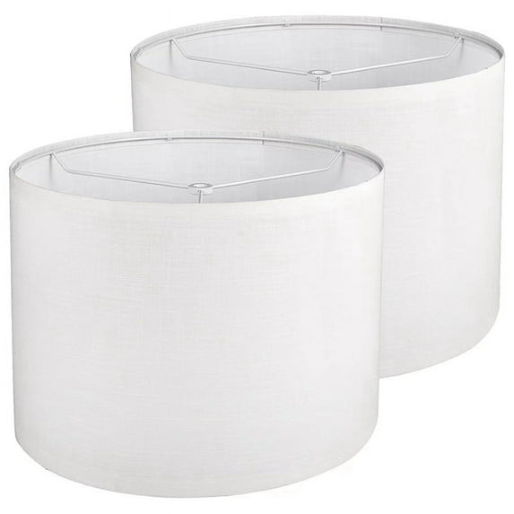 2Pcs Drum Lampshade, Lamp Shades for Table Floor Lamp, White Shades, Easy Assembly Replacement Lampshades