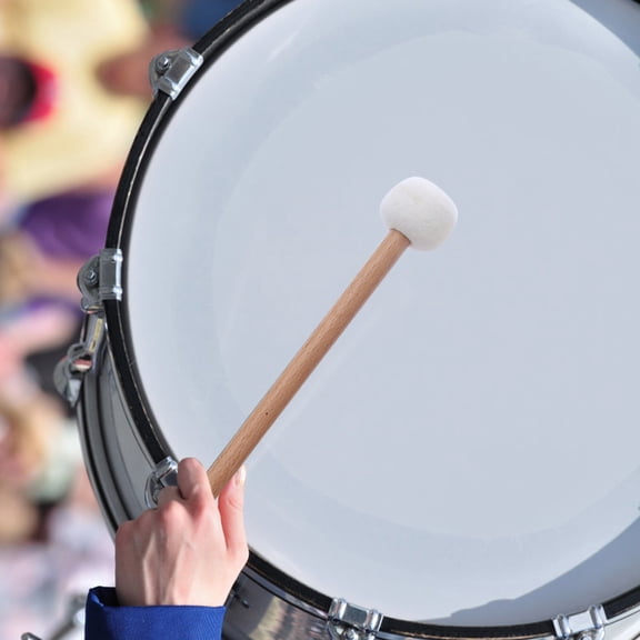 2Pcs Drum Mallet Hammer White Felt Timpani Snare Drum Musical Instrument Accessories