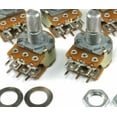 thumbnail image 1 of 2Pcs Dual 10K Ohm Audio Potentiometer Taper + Panel Nuts, Center Detent, 1 of 1
