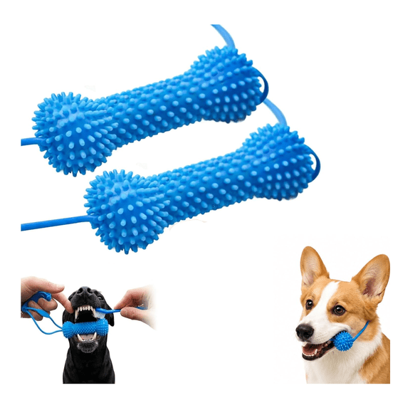 2Pcs Dual-Action Canine Dental Prop - Reusable Dog Dental Chew Toy, Teeth Cleaning Tool, Pet Oral Care Accessory Suitable for Small, Medium and Large Dogs for Teeth Brushing
