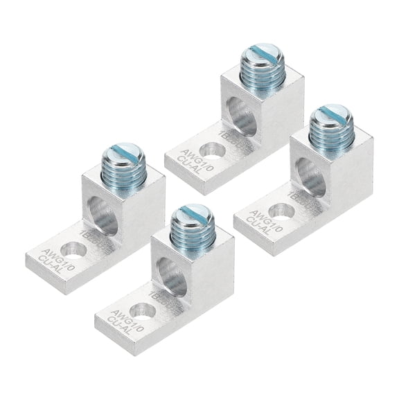 2Pcs Dual Aluminum Ground Lug,1B25U 1/0AWG Double Wire Barrel Mechanical Lugs M12 Screw 600V for Electrical Connection Circuit Breaker Solar Panel Marine Power Distribution